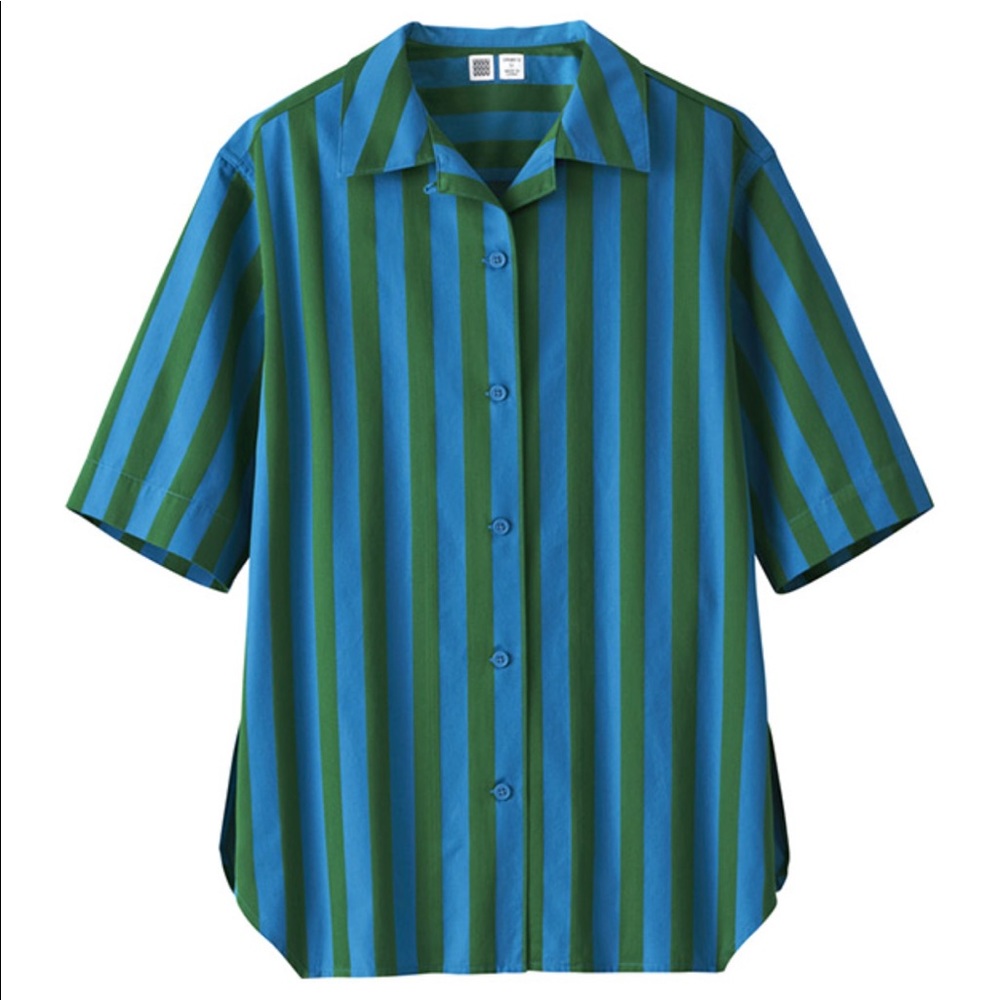 Uniqlo U Open Collar Striped Shirt